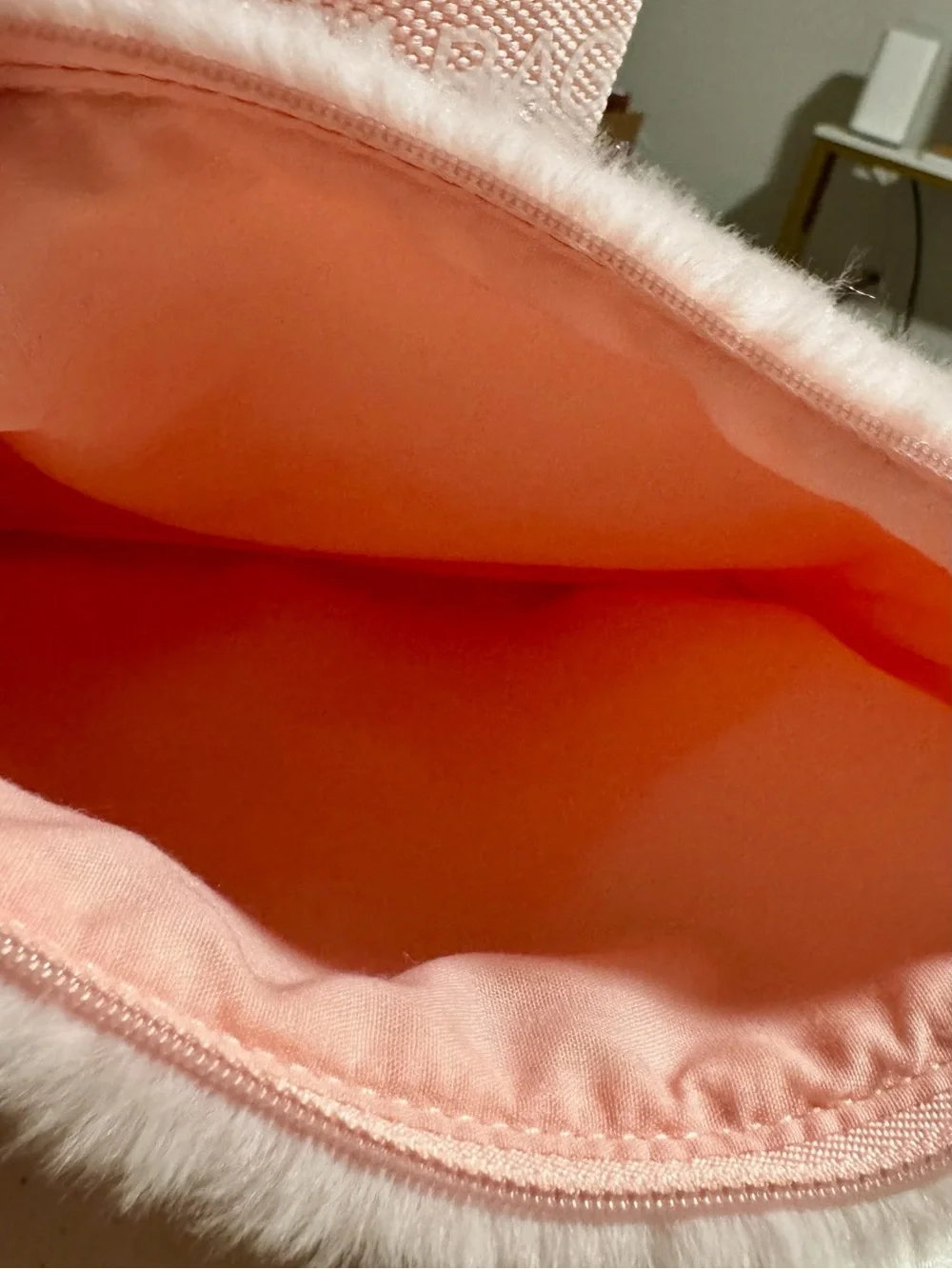 Benefit Blush Pink Faux Fur Clutch